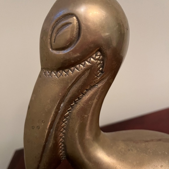 Vintage Large Brass Pelican Bird Figurine statue - Picture 4 of 8